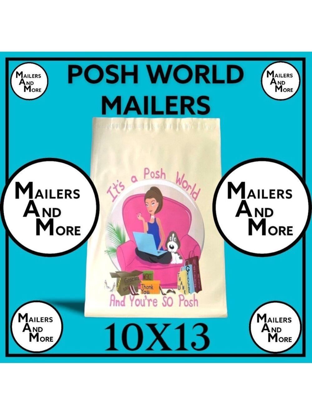 25 10X13 Poly Mailers Posh World PRICE IS FIRM - Picture 11 of 16